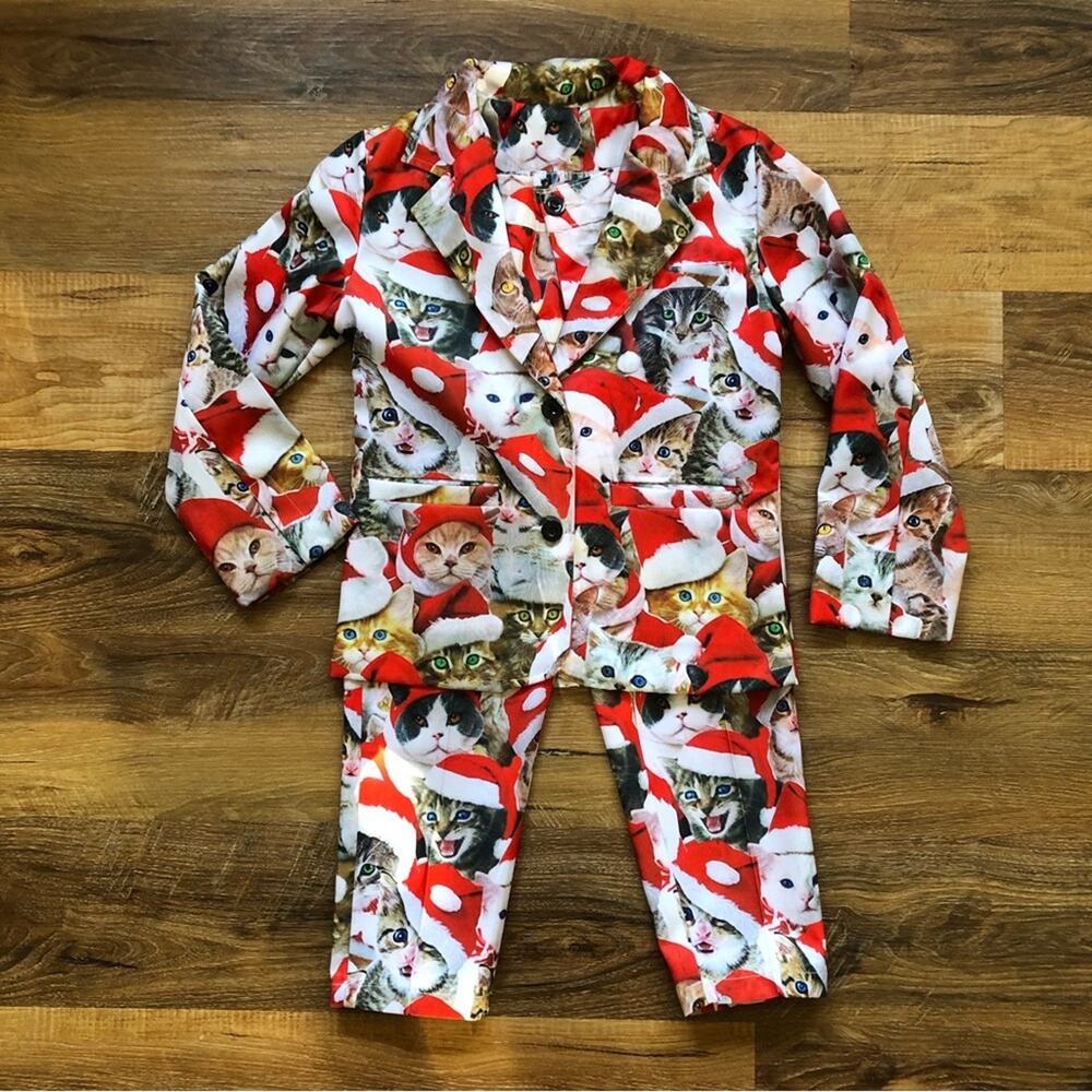 Funnycokid Kids’ Christmas Cat Suit Christmas Party Approx. Size 6